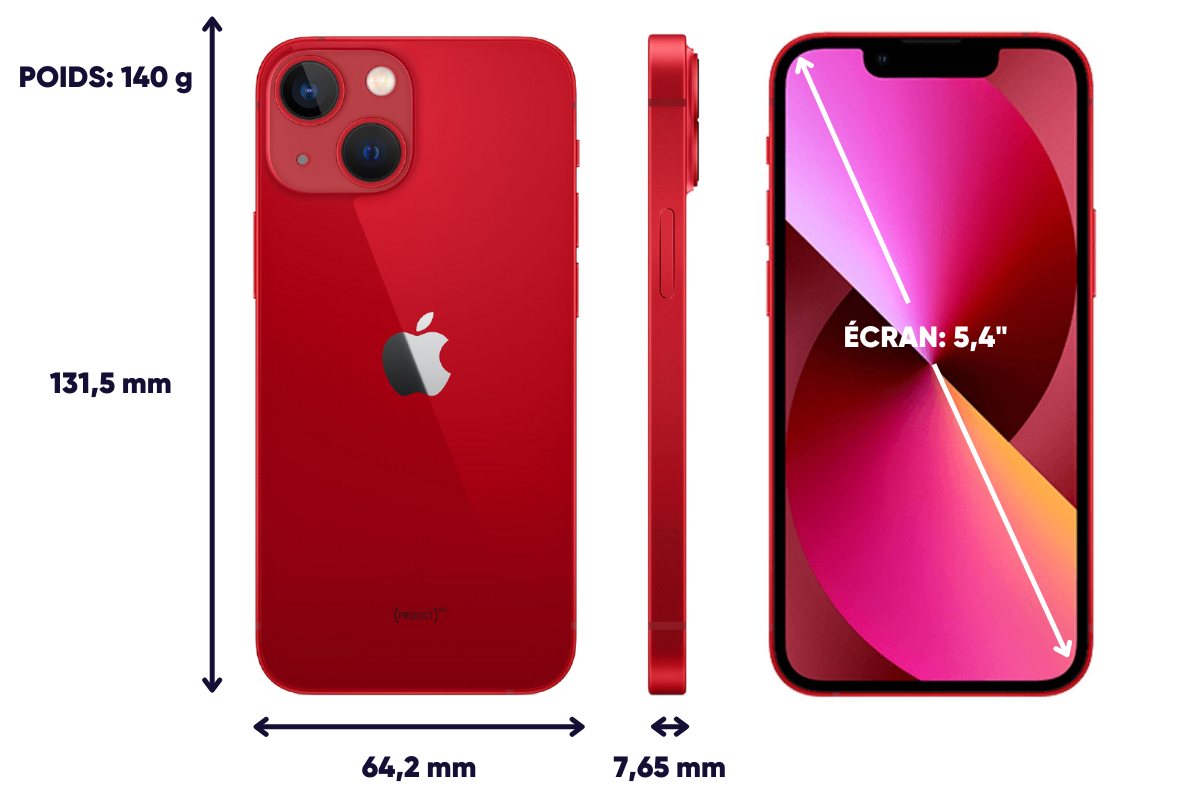 Dimensions et poids iPhone 13 Mini